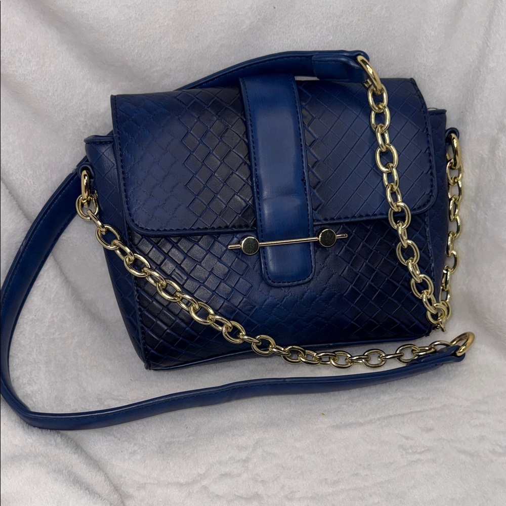 Classic Quilted Crossbody Bag in Navy